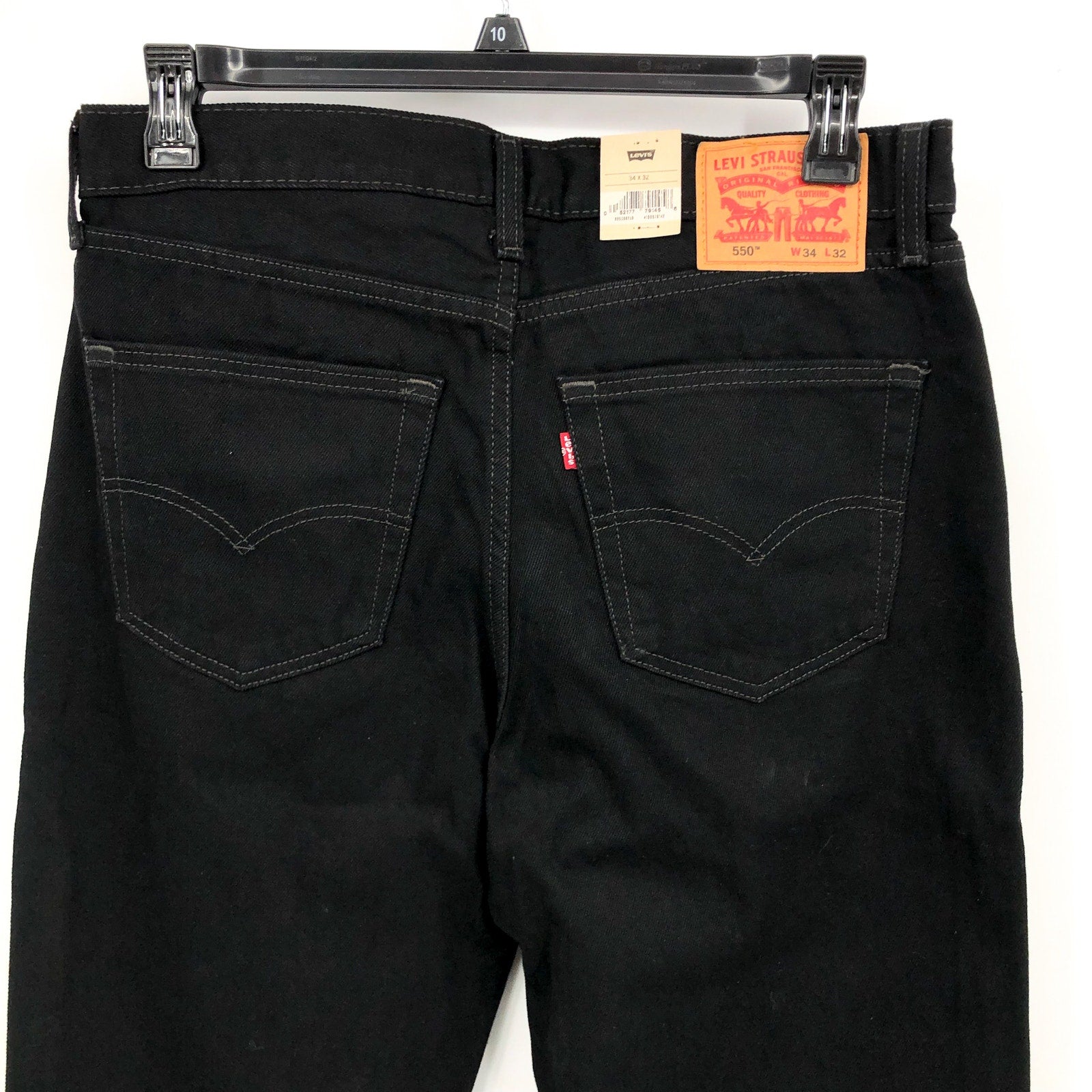 LEVI'S Men's 550 Relaxed Fit Jeans 34x32 Black Tapered Leg 00550-0260 NWT