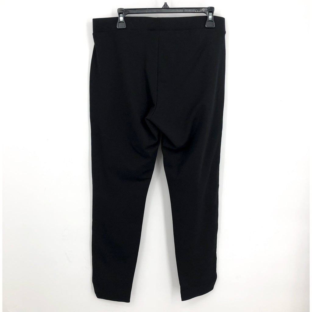 HUE Women's Ponte 7/8 Leggings Large Black Ankle Slit Stretch NWT