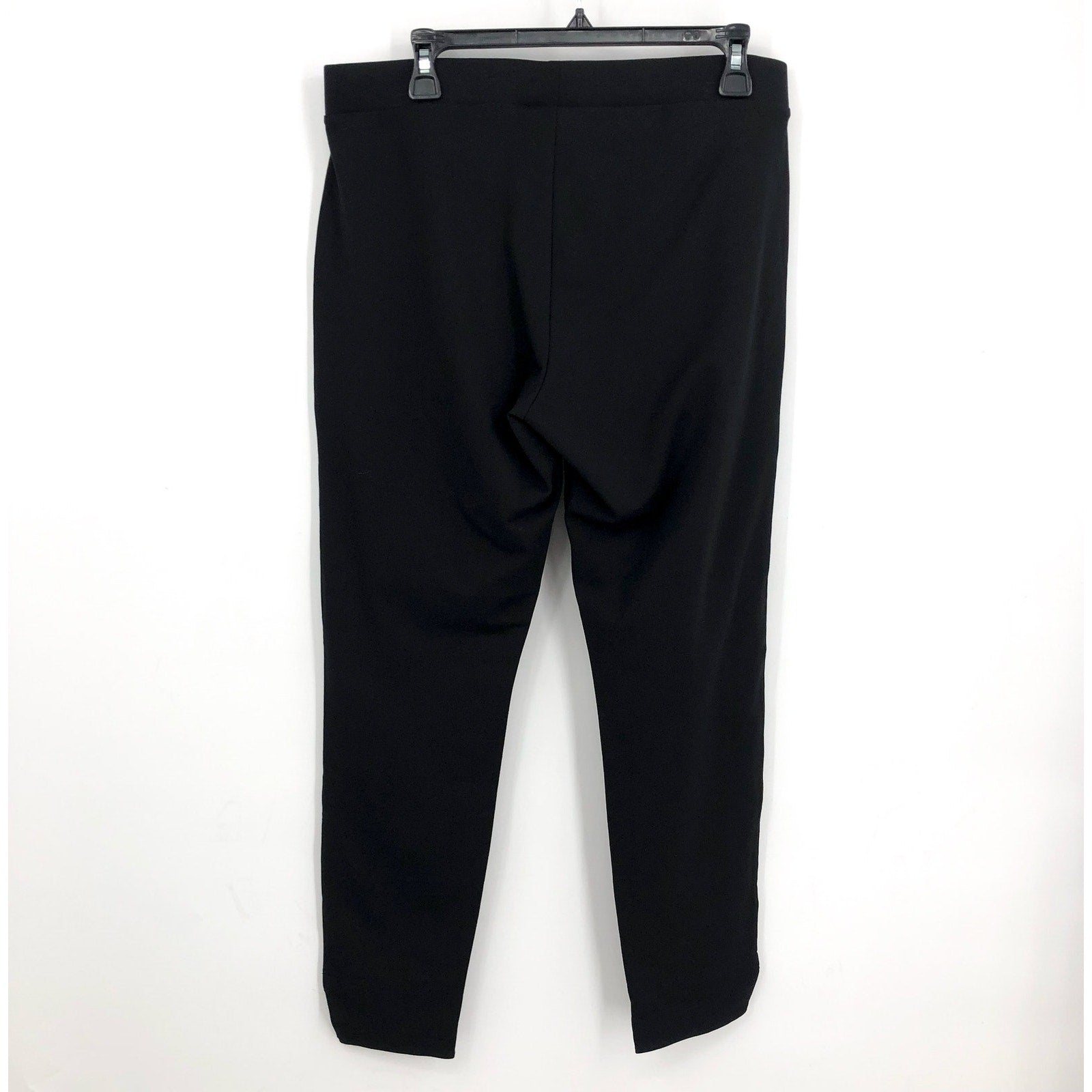 HUE Women's Ponte 7/8 Leggings Large Black Ankle Slit Stretch NWT