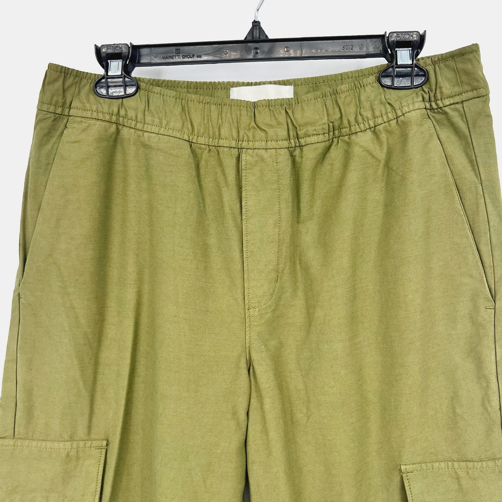 EVERLANE Mens Relaxed Cargo Joggers Medium Olive Green Organic Cotton Linen NWOT