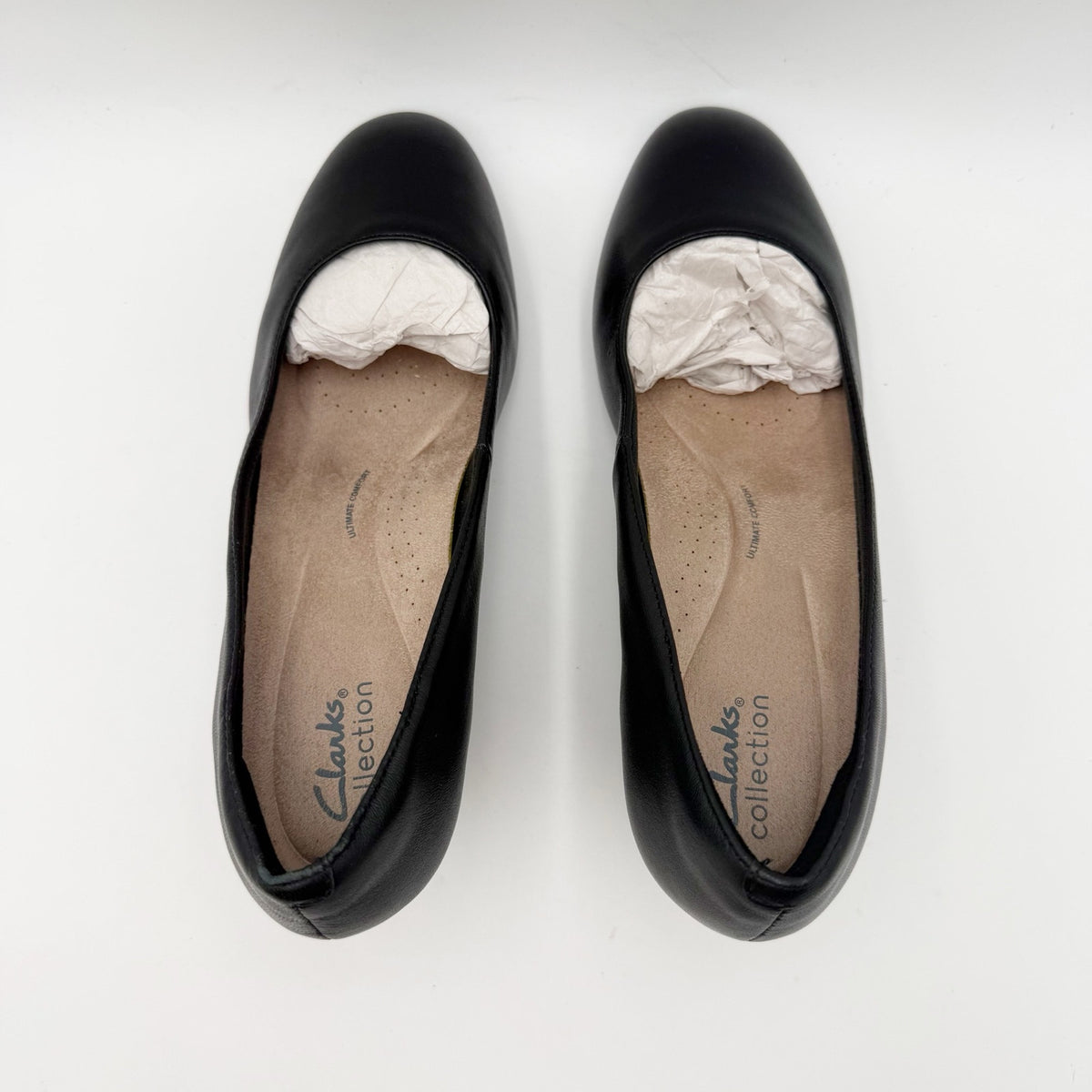 Clarks Womens Olivette Pearl Wedge Pump Size 10 Wide Black Leather NWOB