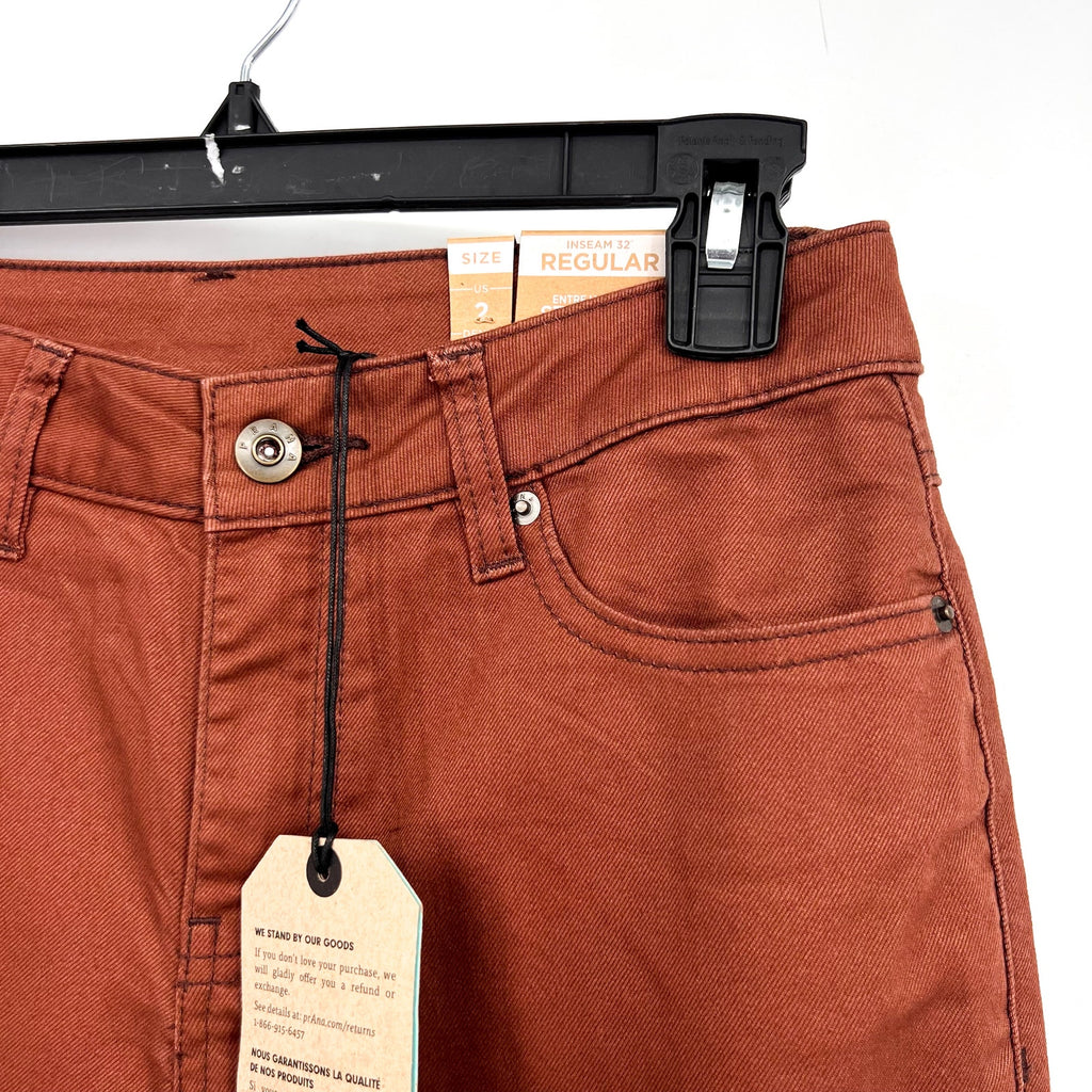 PRANA Women's Kayla Skinny Jeans Size 2 26x32 Brown High Rise Stretch NWT