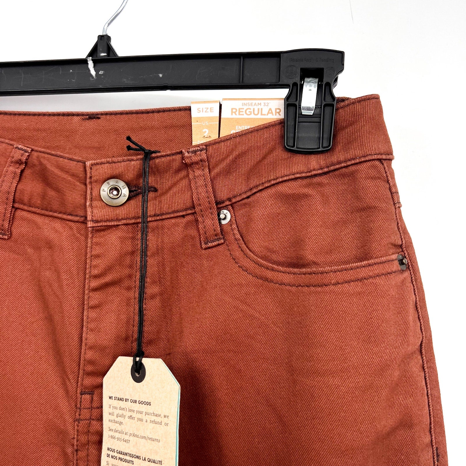 PRANA Women's Kayla Skinny Jeans Size 2 26x32 Brown High Rise Stretch NWT