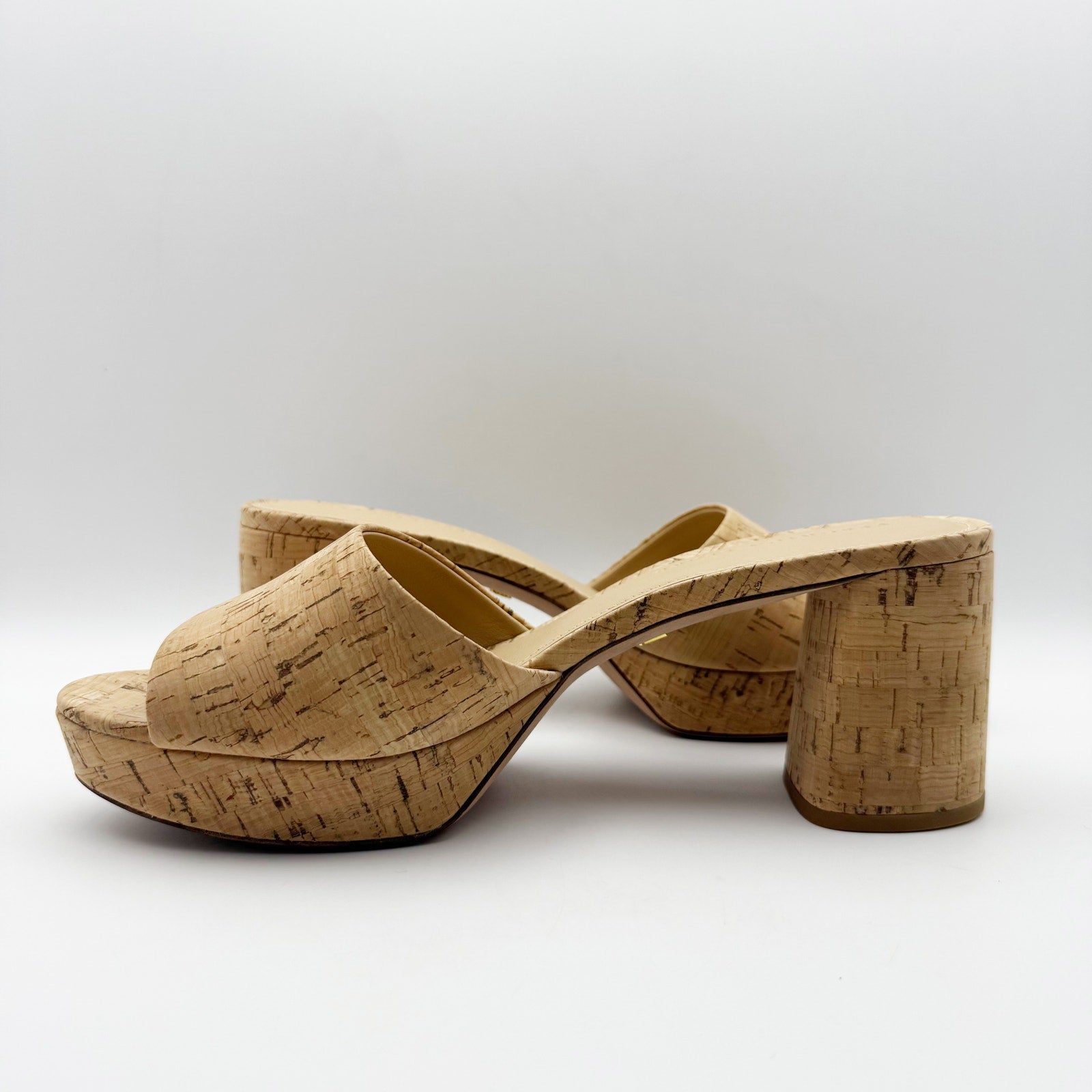 Veronica Beard Womens Dali Cork Heels Size 11 M Tan Leather Cork Platform NIB