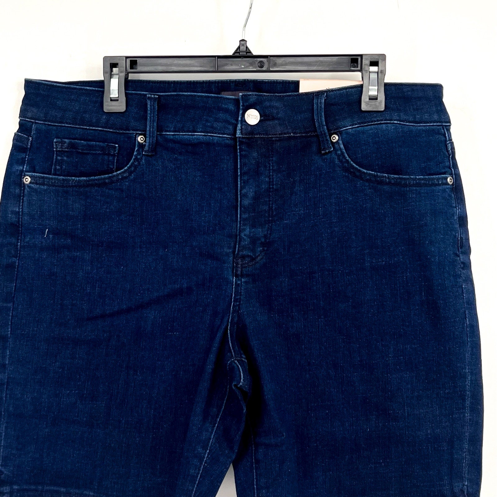 NYDJ Womens Ella Denim Shorts Size 18W PETITE Dark Blue Arise 8" Inseam NWT