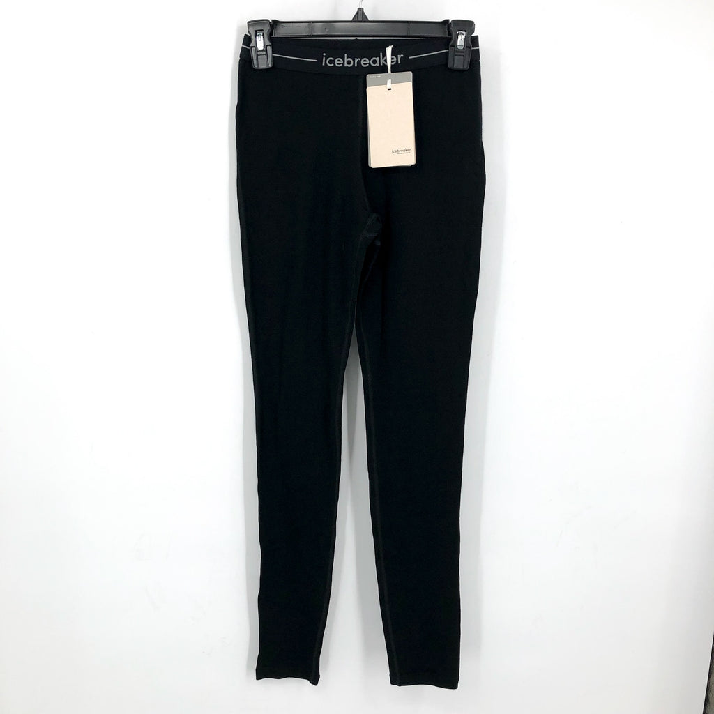 ICEBREAKER Women's Merino 260 Tech Thermal Leggings XS Black Base Layer NWT