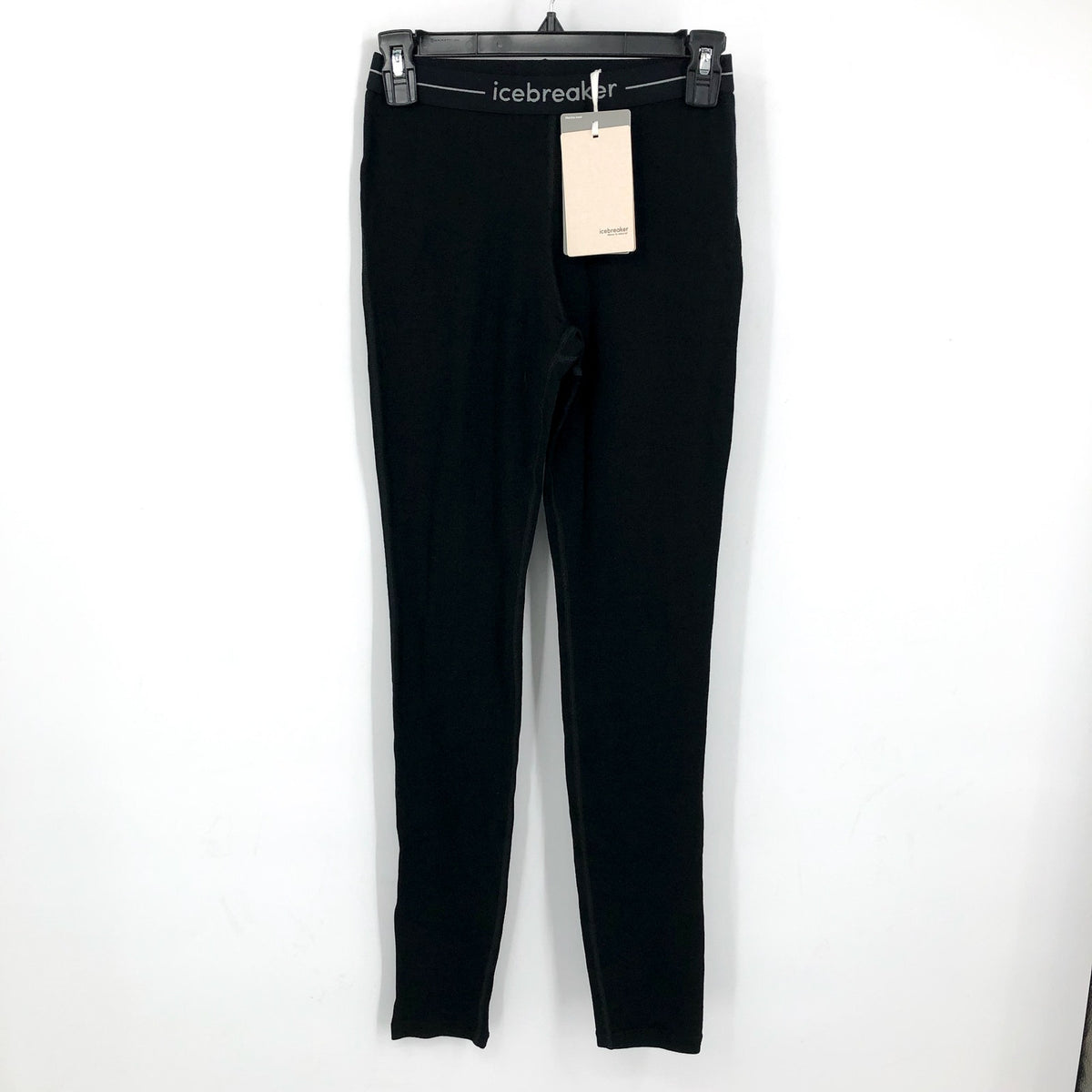 ICEBREAKER Women's Merino 260 Tech Thermal Leggings XS Black Base Layer NWT