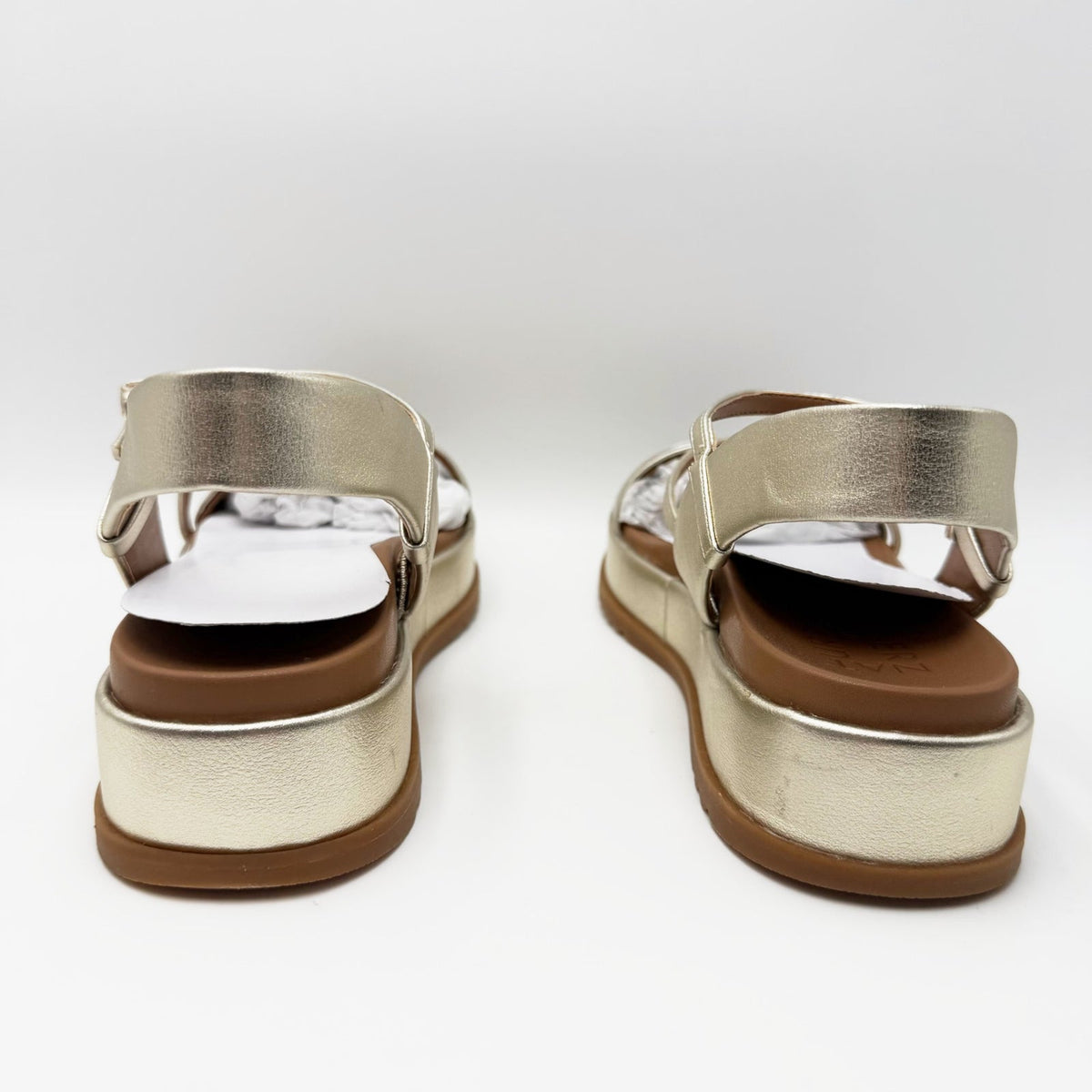 Naturalizer Womens Zayda Platform Sandals Size 7.5 EU 38 Gold Champagne NIB