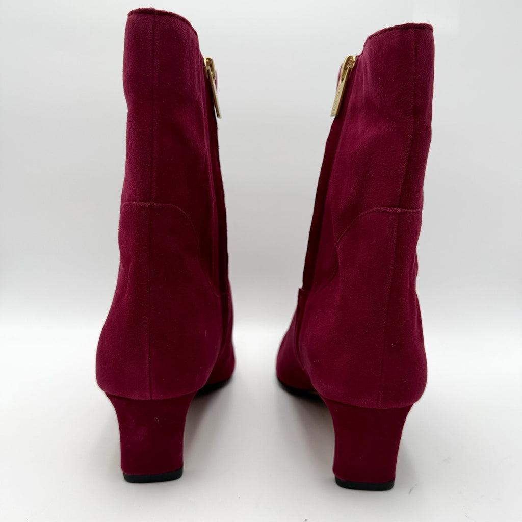 Vince Camuto Womens Amariah Ankle Booties Size 8 Red Chianti Suede NWOB