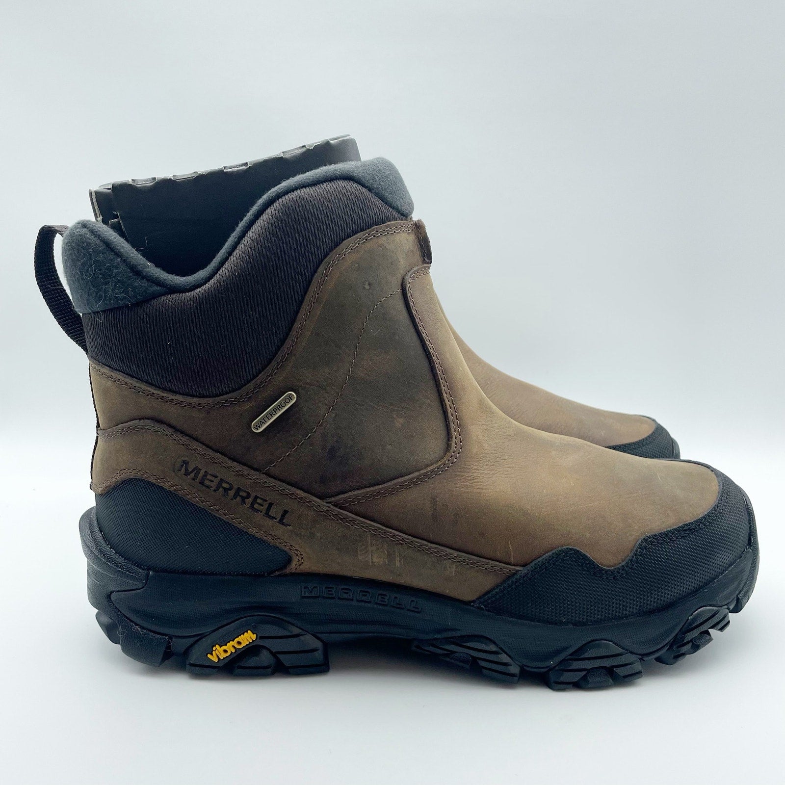 Merrell Mens Coldpack 3 Thermo Tall Zip Boots 10.5 M Brown Waterproof NWOB