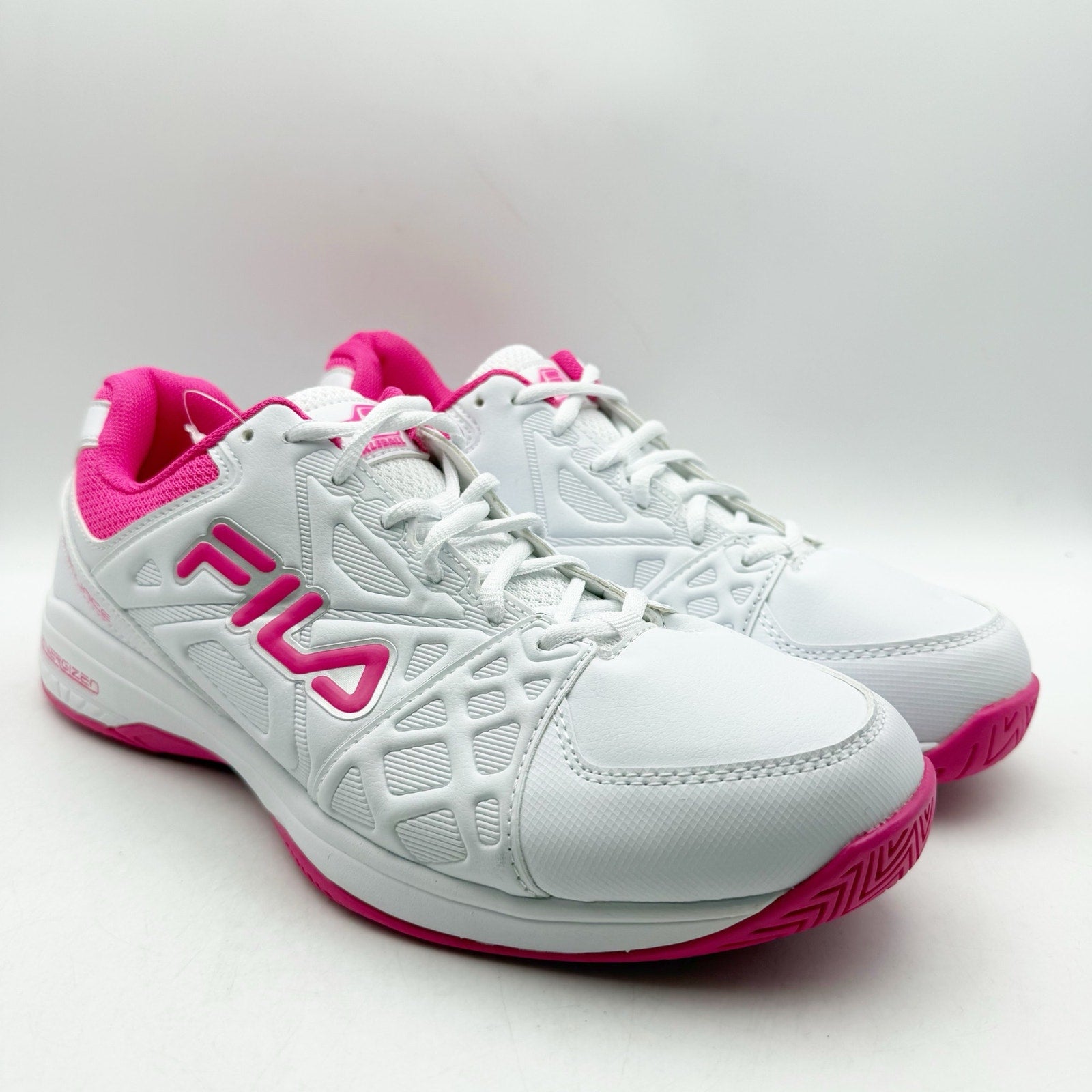 FILA Womens Double Bounce 3 Pickleball Shoes Size 9.5M White Pink Athletic NWOB