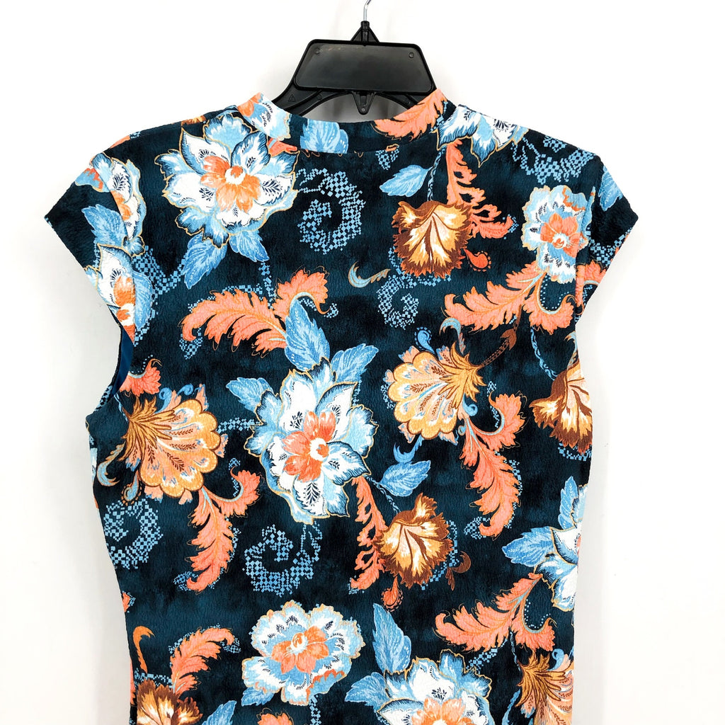 SEAFOLLY Spring Festival Zip Front One Piece Swimsuit US 12 Navy Blue Floral NWT