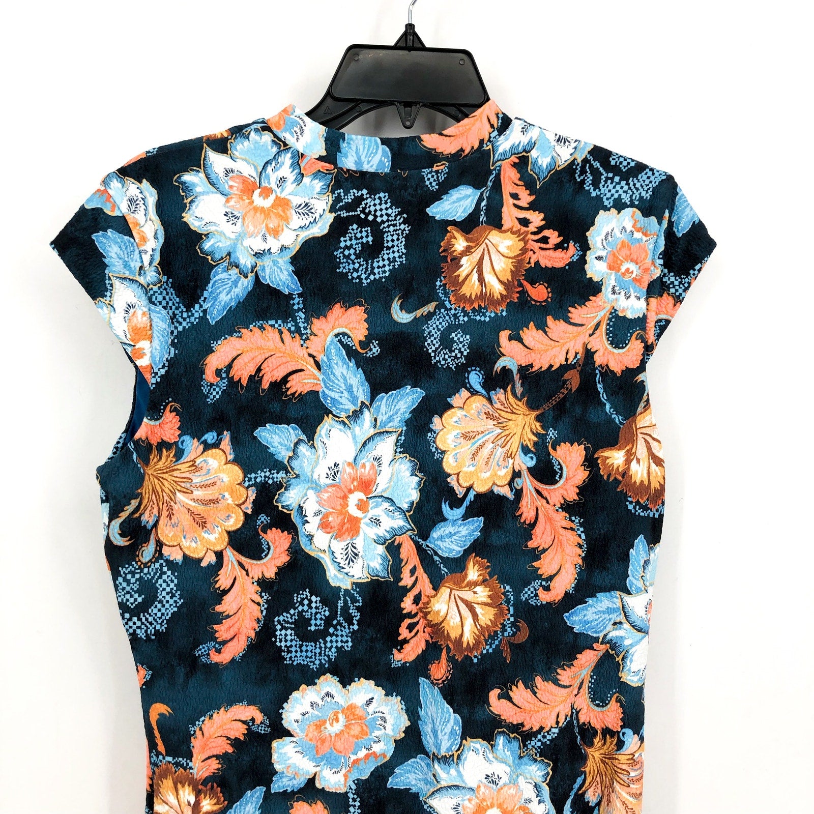 SEAFOLLY Spring Festival Zip Front One Piece Swimsuit US 12 Navy Blue Floral NWT