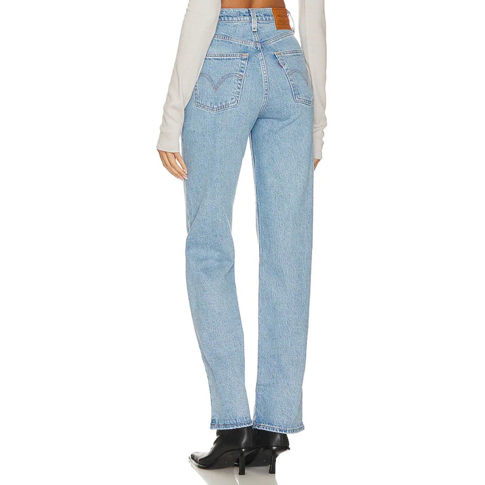 LEVI'S Womens Ribcage Straight Leg Jeans 26x32 Light Wash 79078-0010 EUC