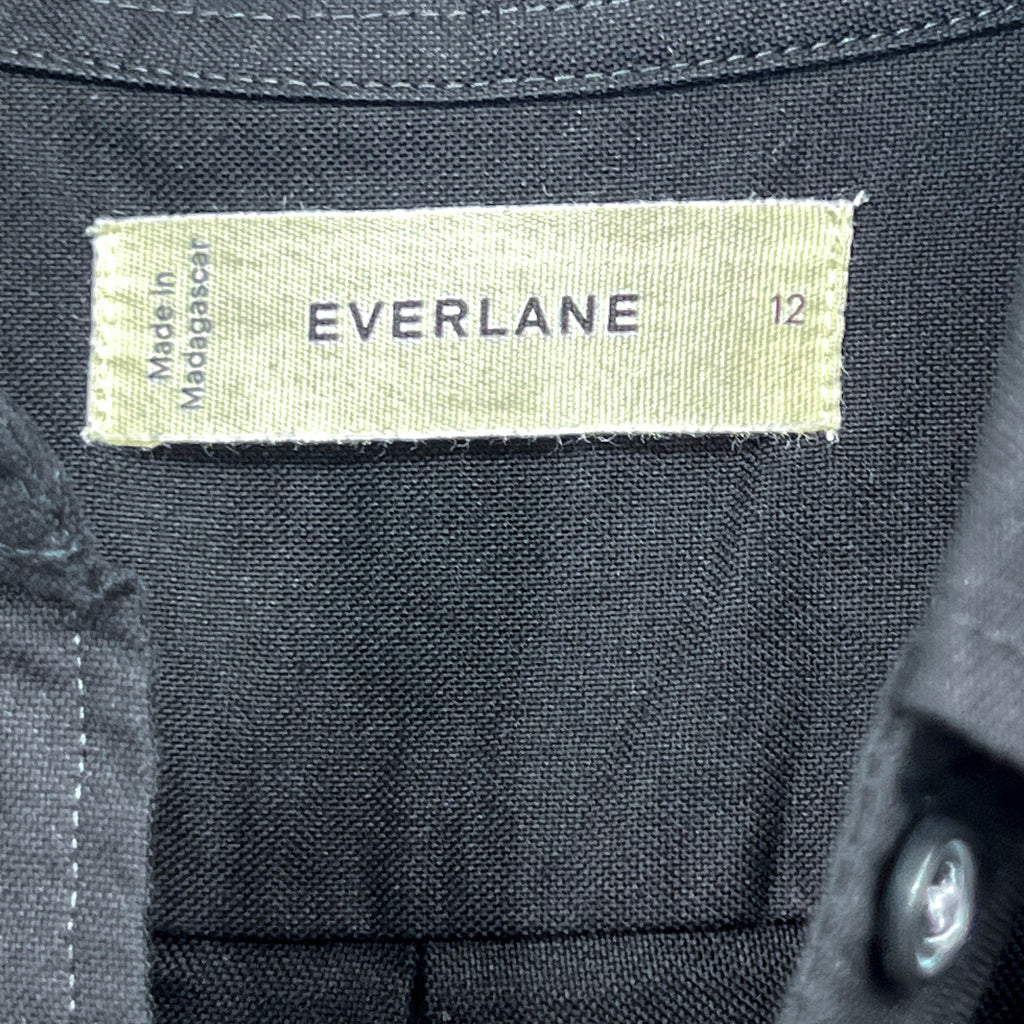 EVERLANE Women's The Must-Have Oxford Shirt Size 12 Black Oversized NWT