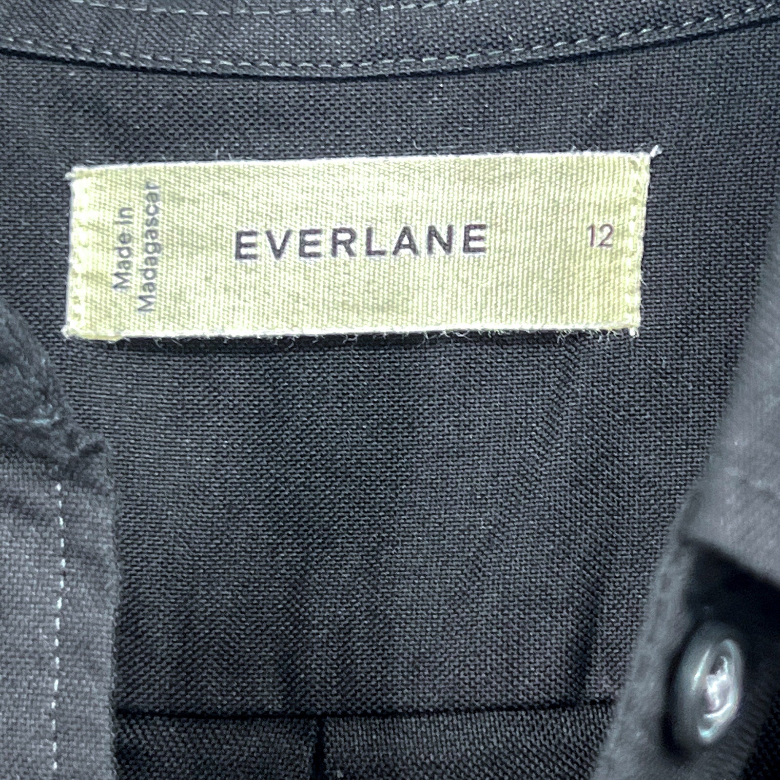 EVERLANE Women's The Must-Have Oxford Shirt Size 12 Black Oversized NWT