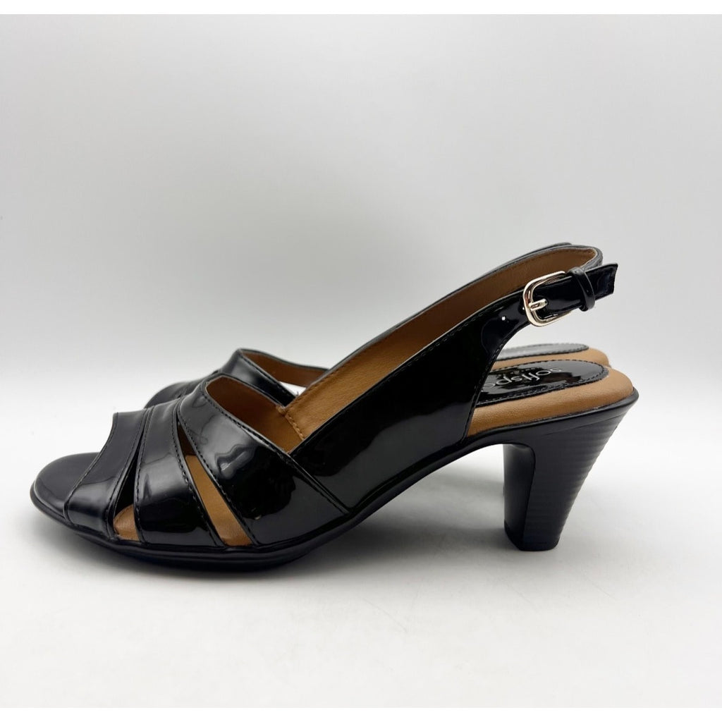 Comfortiva Women's Softspots Neima Heeled Sandals Size 7 WIDE Black Leather NWOB