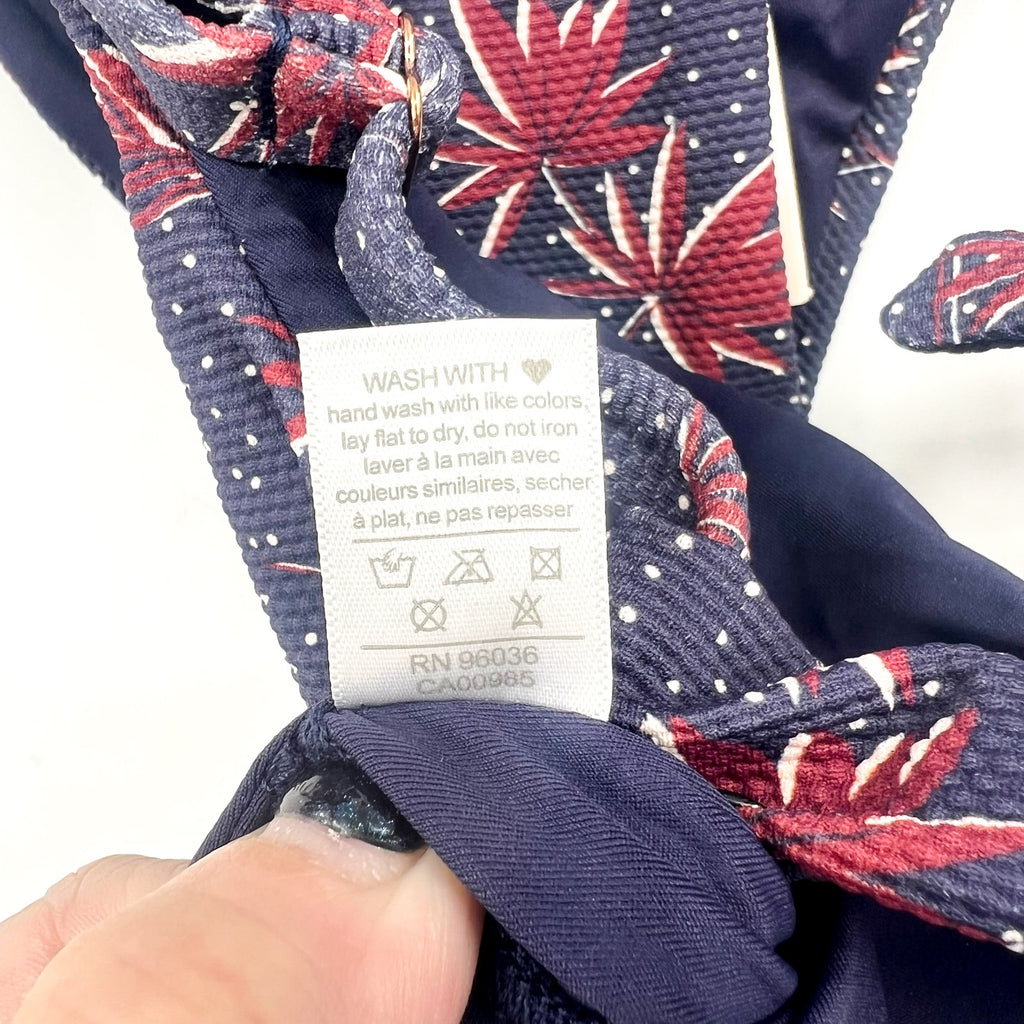 EBERJEY Botanico Cassidy & Ursula Bikini Set Medium Blue Peacoat Brick NWT