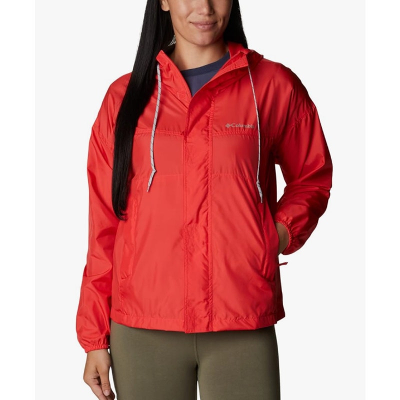 Columbia Womens Flash Challenger Windbreaker Jacket Small Red Hooded NWT