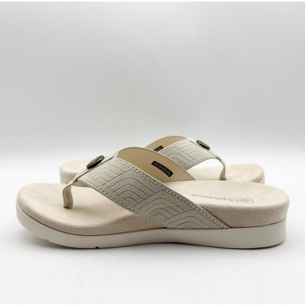 Spenco Waco Women's Laguna Ellie Flip Flop Sandal Size 5.5 WIDE Cloud Beige NIB
