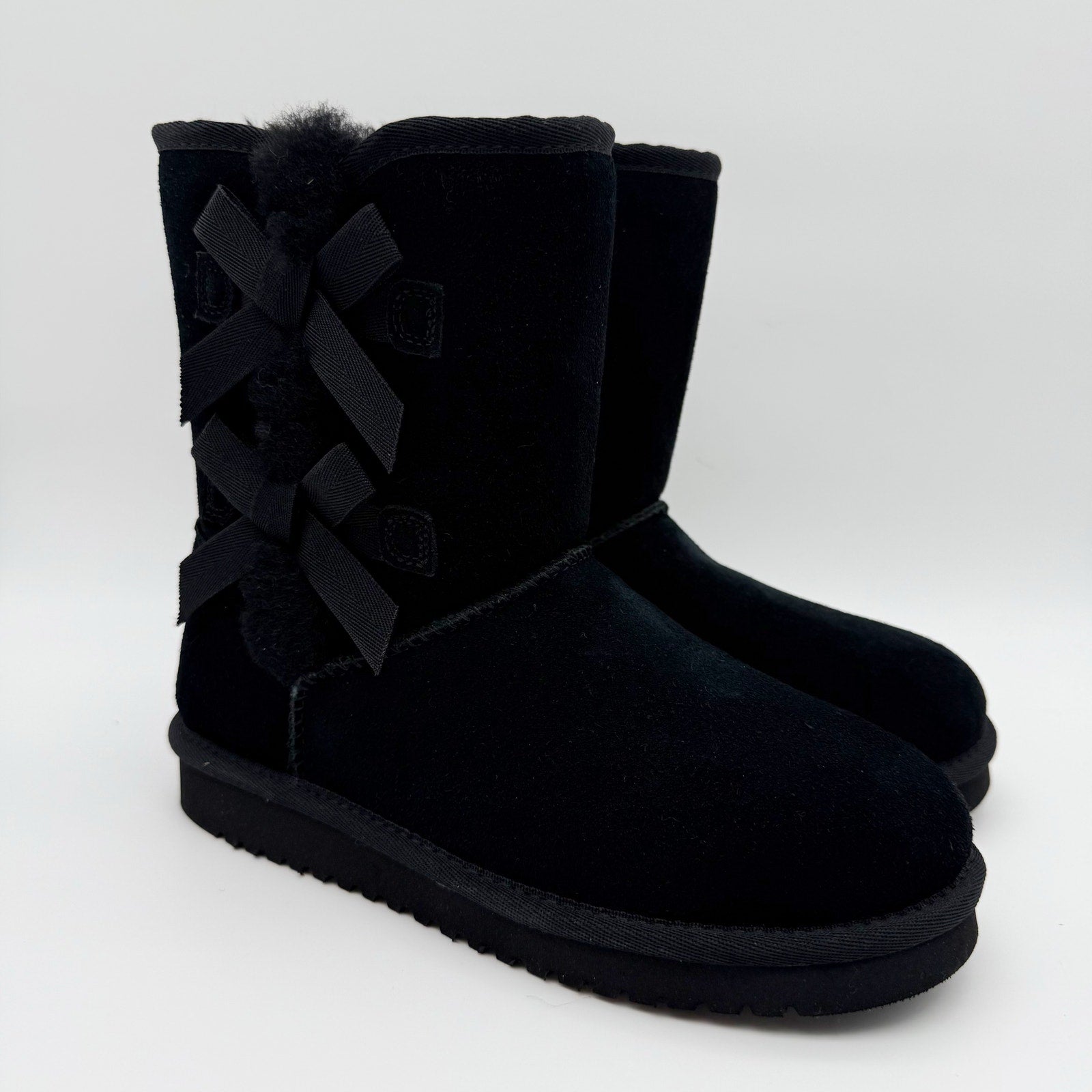 Koolaburra by UGG Womens Victoria Short Winter Boots US 5 EU 36 Black Suede NIB