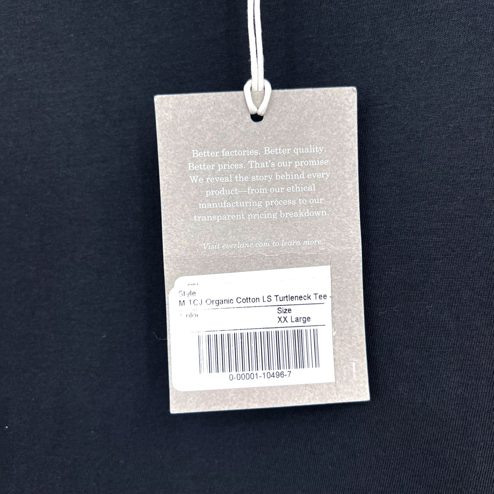 EVERLANE UNIFORM Mens The Organic Cotton Turtleneck XXL Black NWT