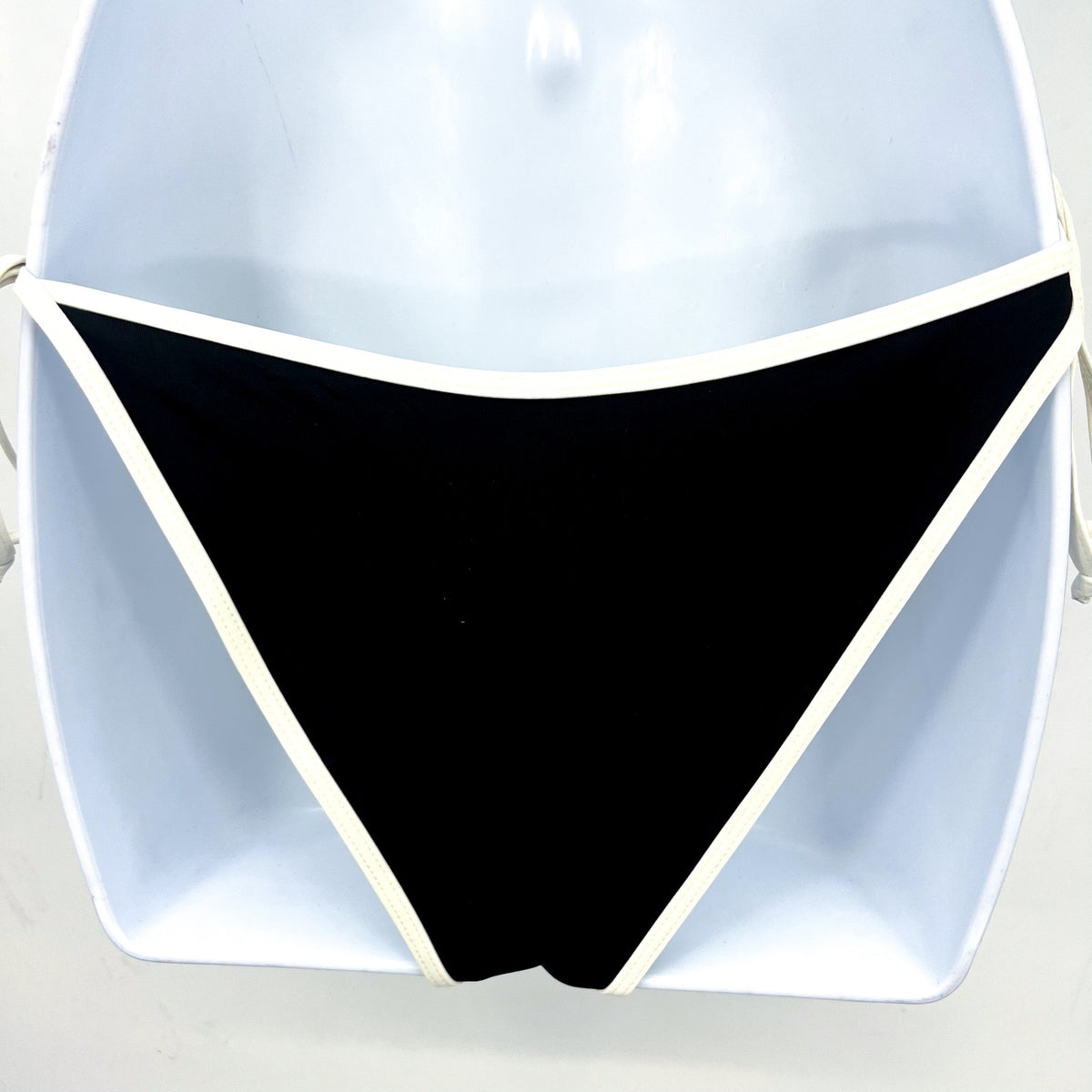 L*Space Women's Levy Classic Bikini Bottom Medium Black White Adjustable Tie NWT