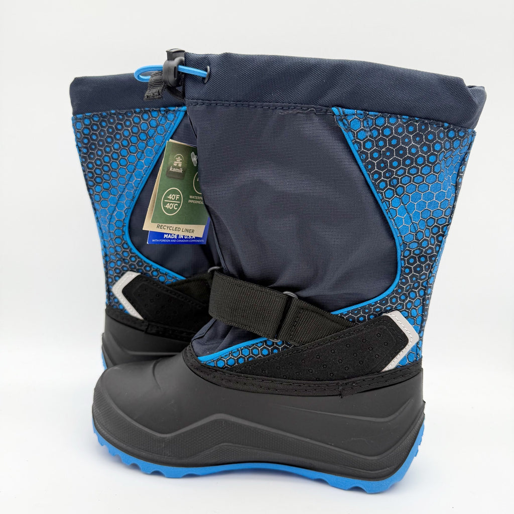 Kamik Kids Snowfall P Winter Boots US 2 EU 33.5 Blue Black Waterproof NIB
