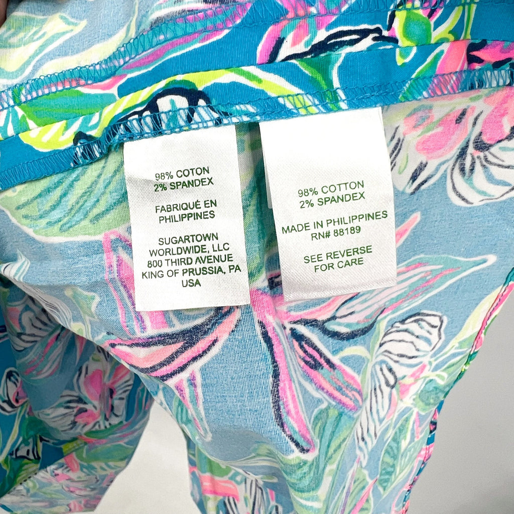 LILLY PULITZER Shona Dress Size 10 Formentera Turquoise Keep on Beleafing NWOT