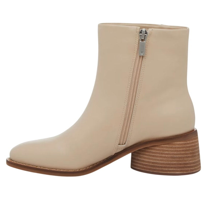 Lucky Brand Womens Cassia Ankle Booties US 6.5 Beige Vanilla Bean Leather NIB