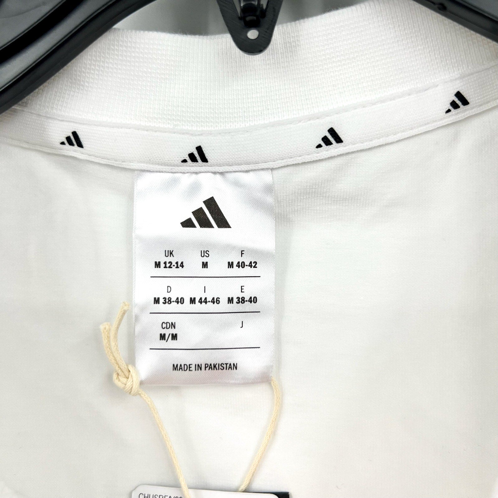 ADIDAS Essentials 3-Stripes Slim Baby Tee Medium White Black Short Sleeve NWT