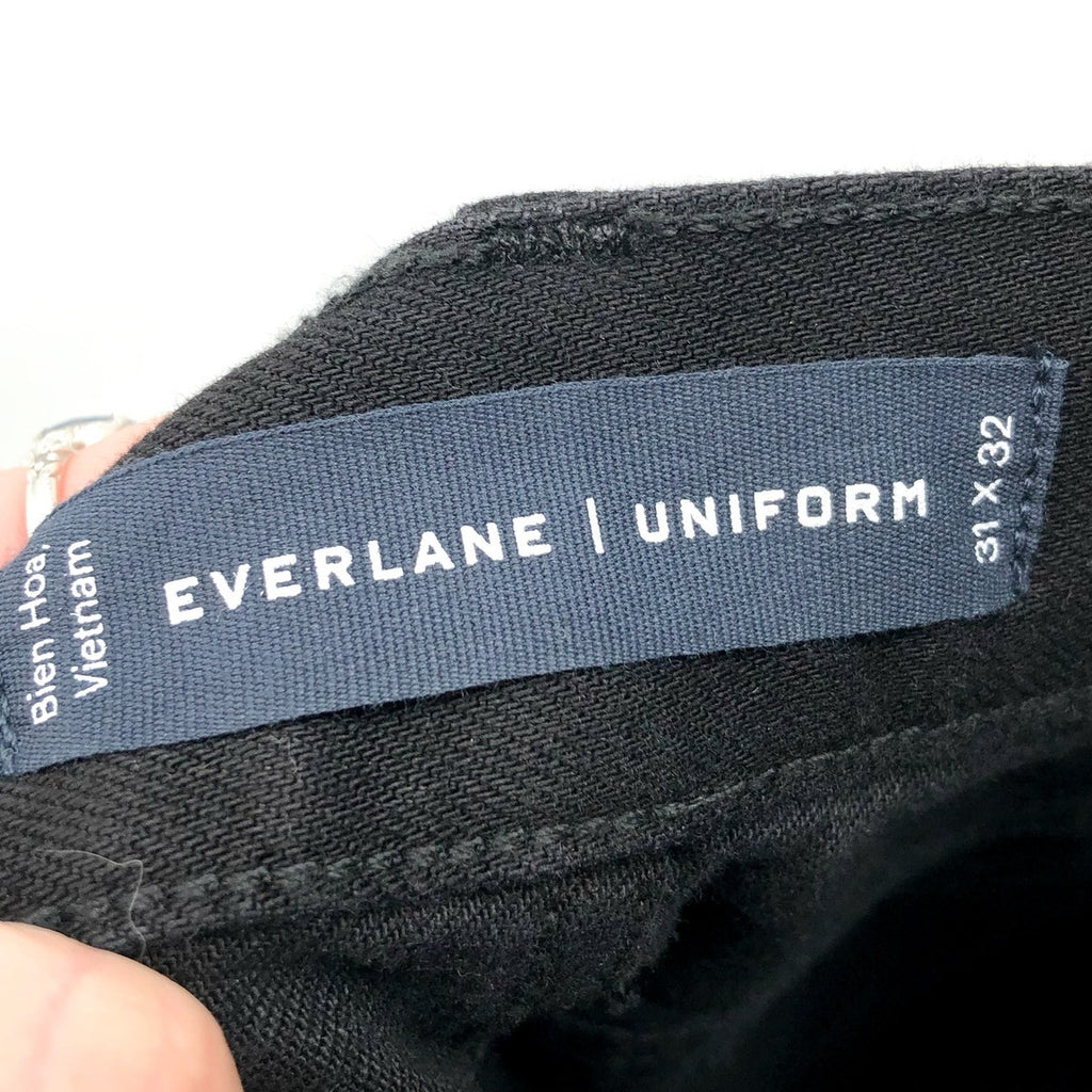 EVERLANE UNIFORM Men's The Slim Jeans 31x32 Black 4-Way Stretch Organic NWT
