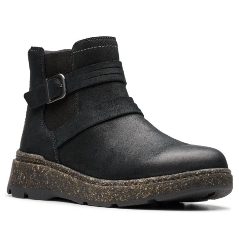 Clarks Womens Noralyn Ankle Boots US 8.5 Wide EU 39.5 Black Suede NIB