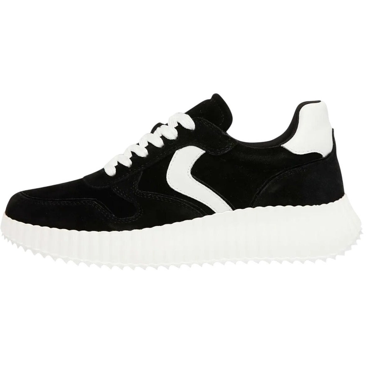 Steve Madden Womens Shereen Casual Sneakers Size 8 M Black Suede Lace-Up NIB
