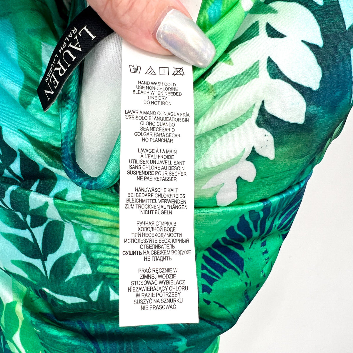 LAUREN RALPH LAUREN Women's One-Piece Swimsuit Size 10 Green Cartago Palms NWT