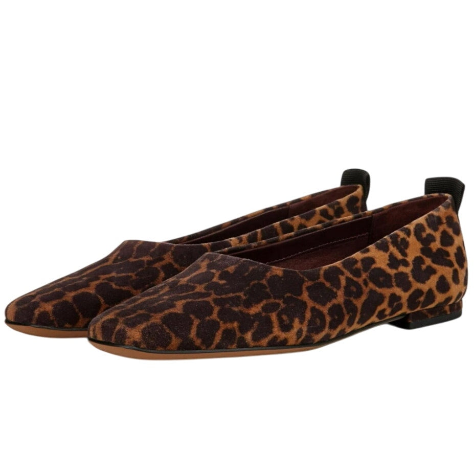 Franco Sarto Womens Vana Ballet Flat US 8 Wide EU 38.5 Brown Leopard Leather NIB