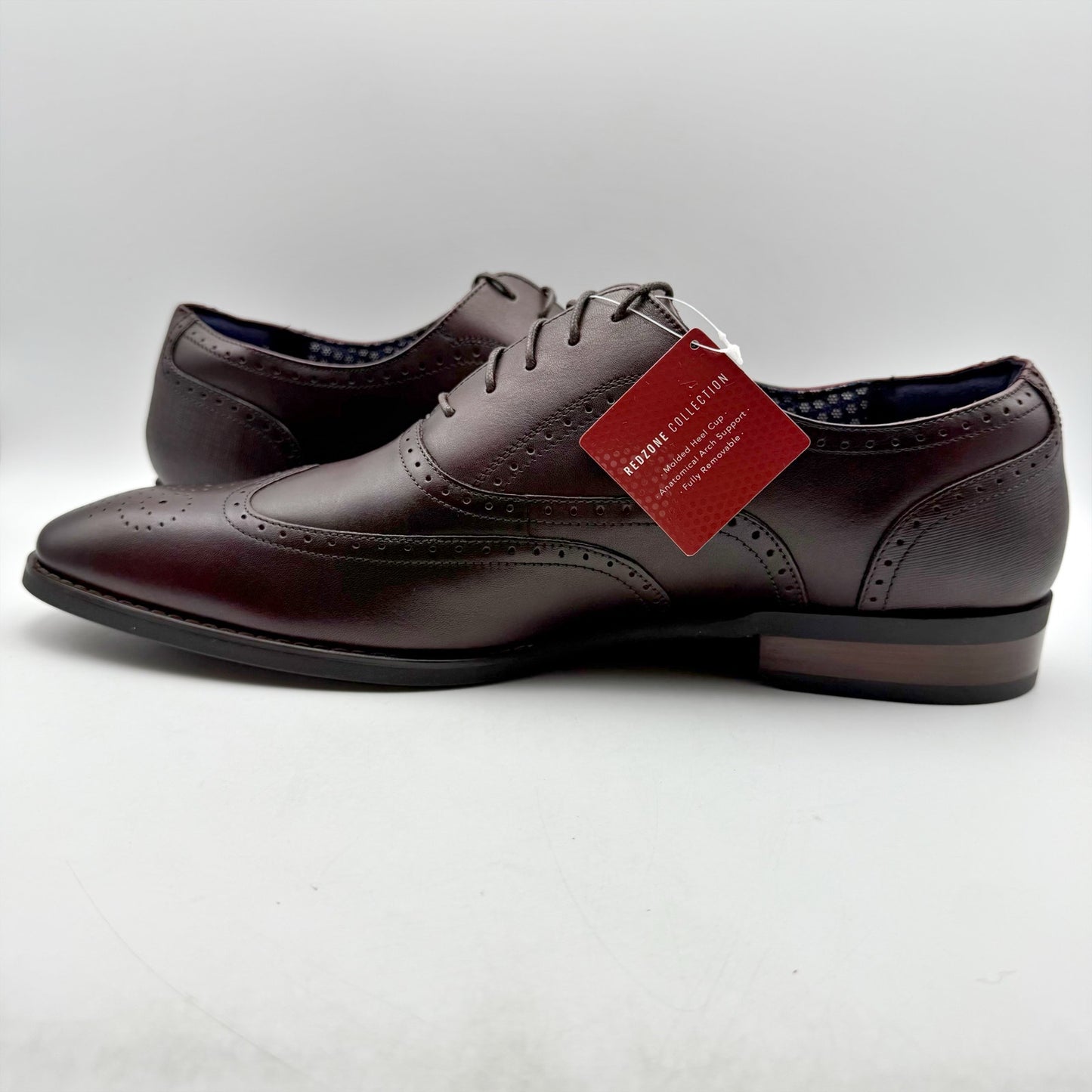 Stacy Adams Mens Kaine Wing Tip Lace-Up Oxford Shoes 15 M Burgundy Leather NWOB