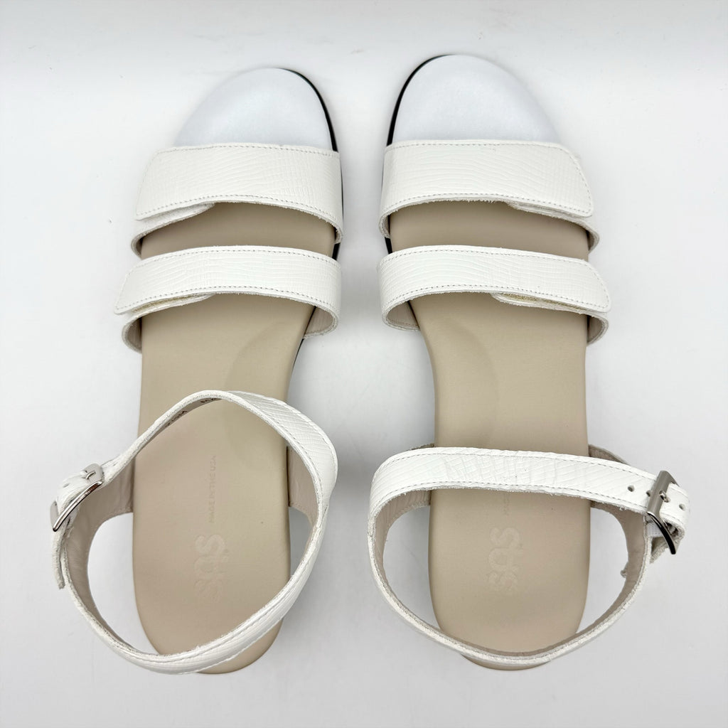 SAS Womens Savanna Adjustable Heeled Sandals Size 9.5 M White Leather NIB