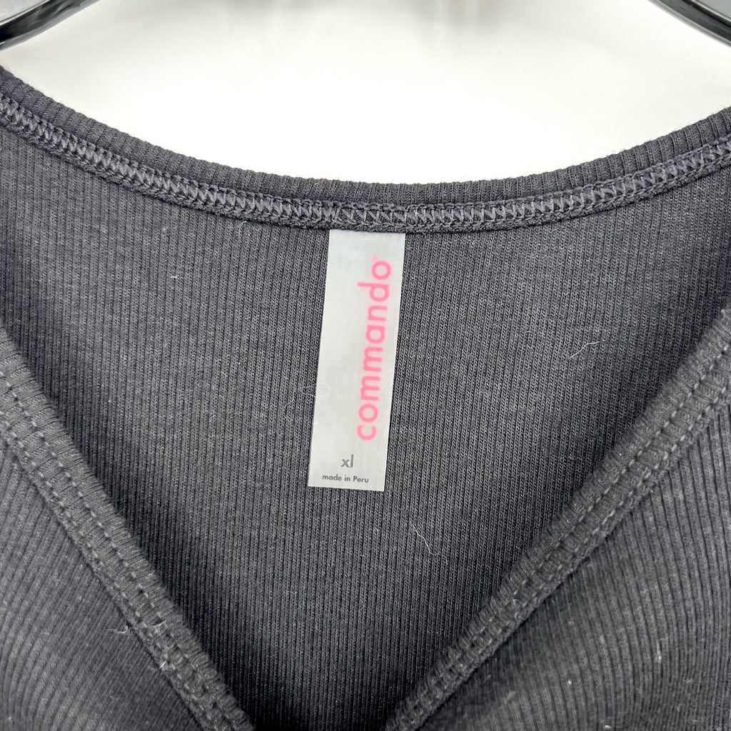 COMMANDO Women's Luxury Rib Signature Bodysuit XL Black Stretch Sleeveless NWT