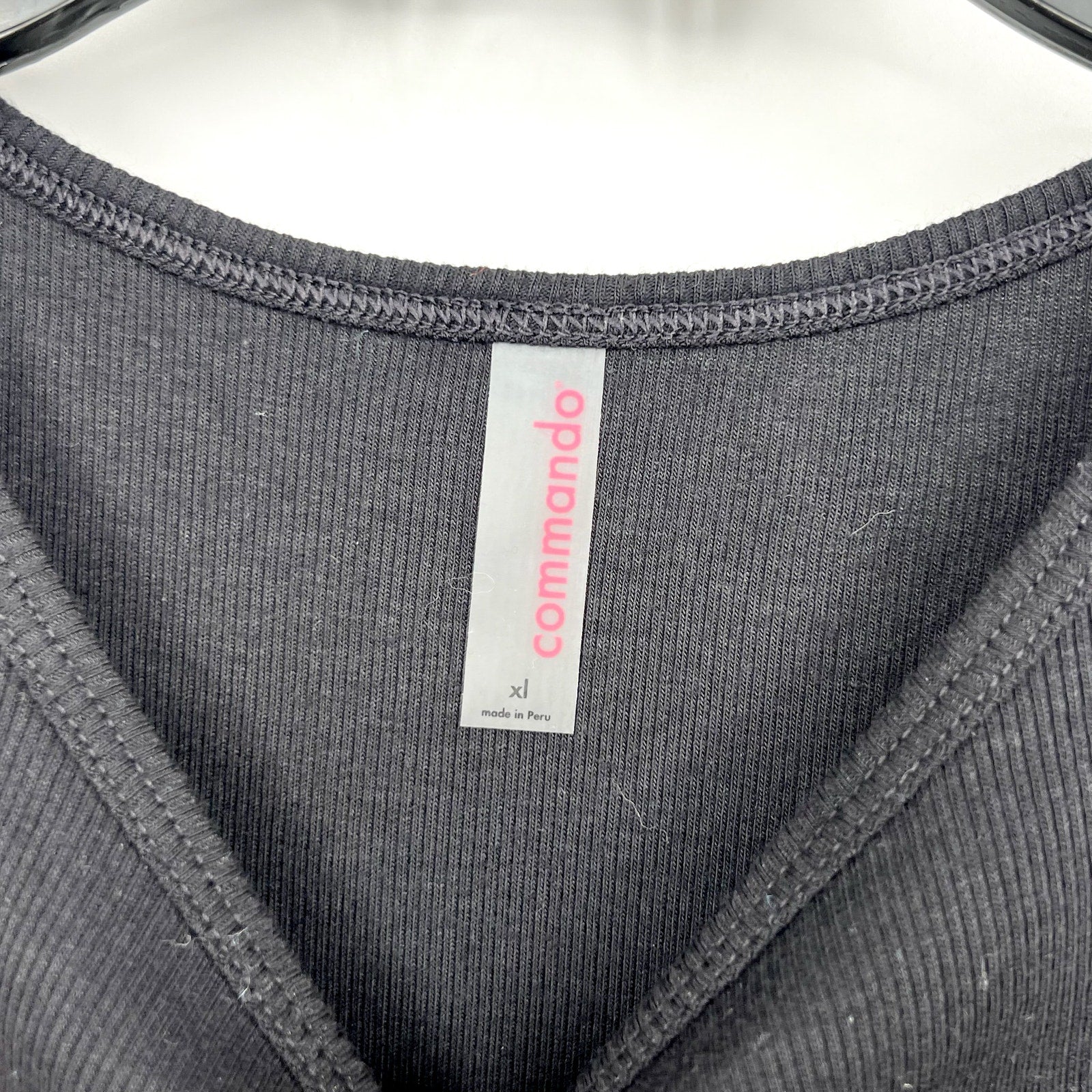COMMANDO Women's Luxury Rib Signature Bodysuit XL Black Stretch Sleeveless NWT