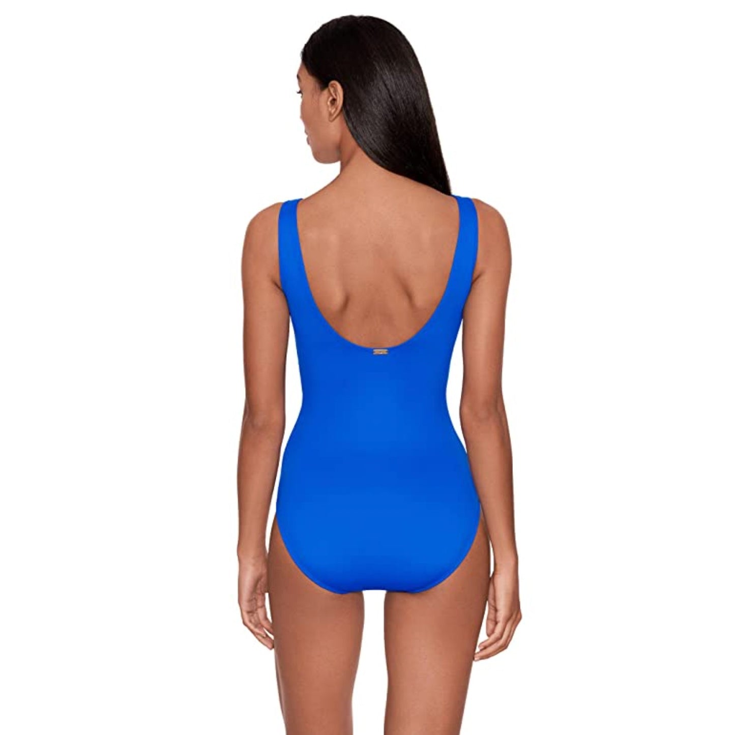 LAUREN RALPH LAUREN Ruffle One Piece Swimsuit Size 16 Royal Blue Beach Club NWT