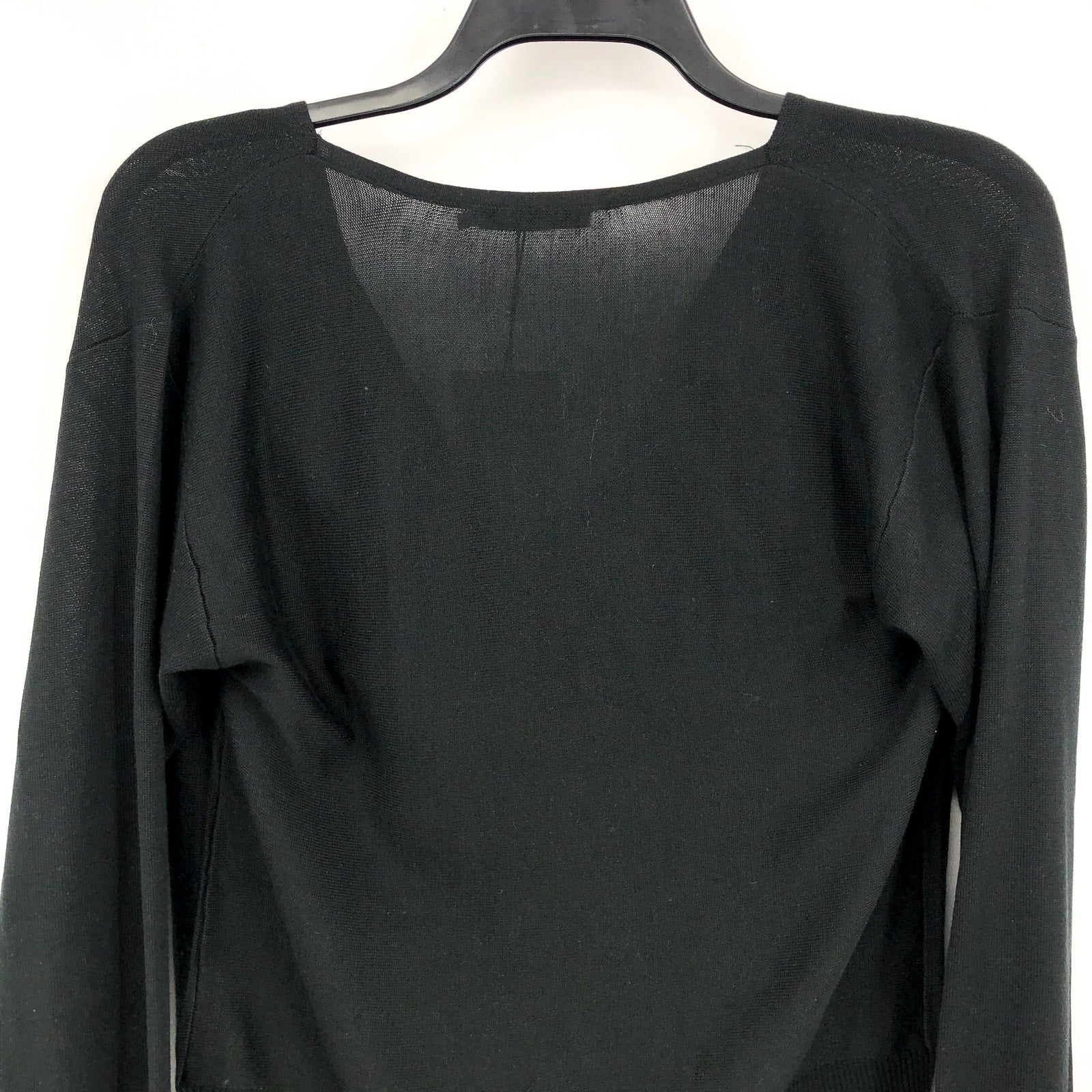 M.M LAFLEUR Women's Monica Top XL Black Silk Jersey Long Sleeve Blouse NWT