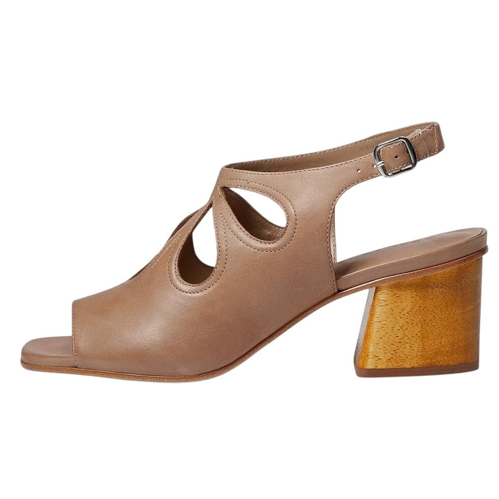 Bernardo Womens Lainey Heeled Sandals Size 8 M Tan Beige Leather NWOB