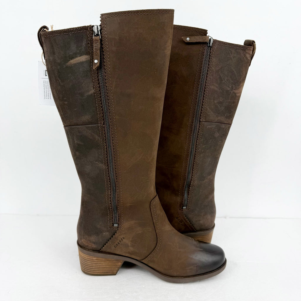 TEVA Womens Anaya Knee High Boots US 11 EU 42 Brown Leather NWOB