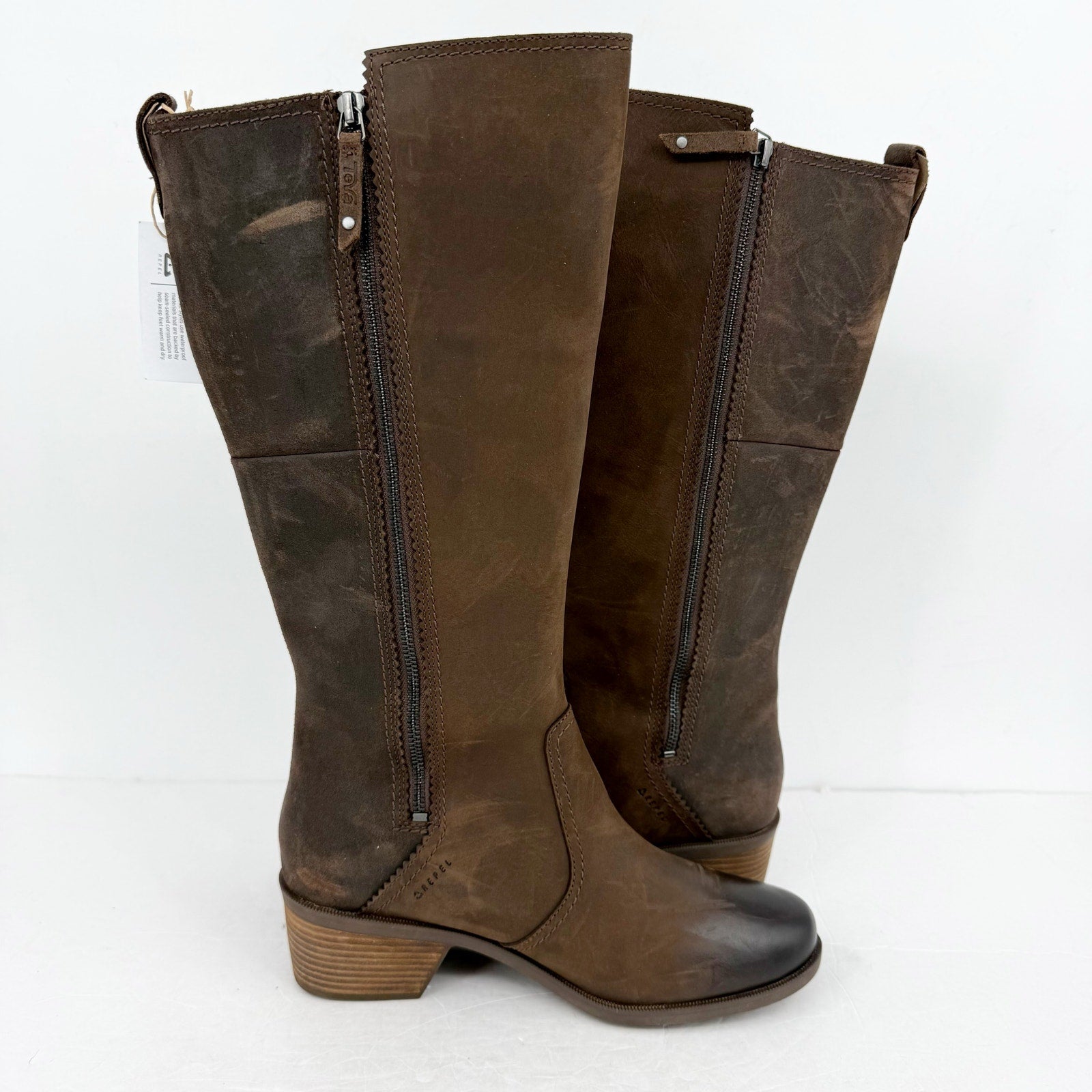 TEVA Womens Anaya Knee High Boots US 11 EU 42 Brown Leather NWOB