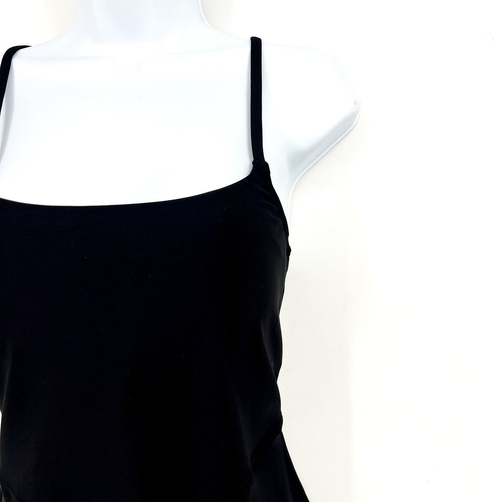 SUNSETS Women's Naomi Swim Dress Medium Black Convertible Strap One Piece NWOT