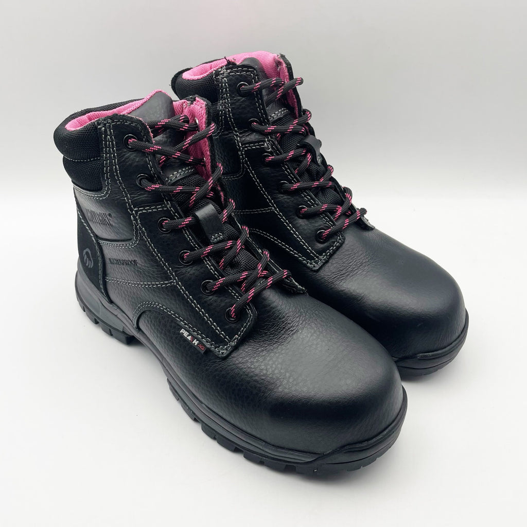 Wolverine Womens Piper Composite-Toe 6" Work Boots Size 7 M Black WP Leather NIB