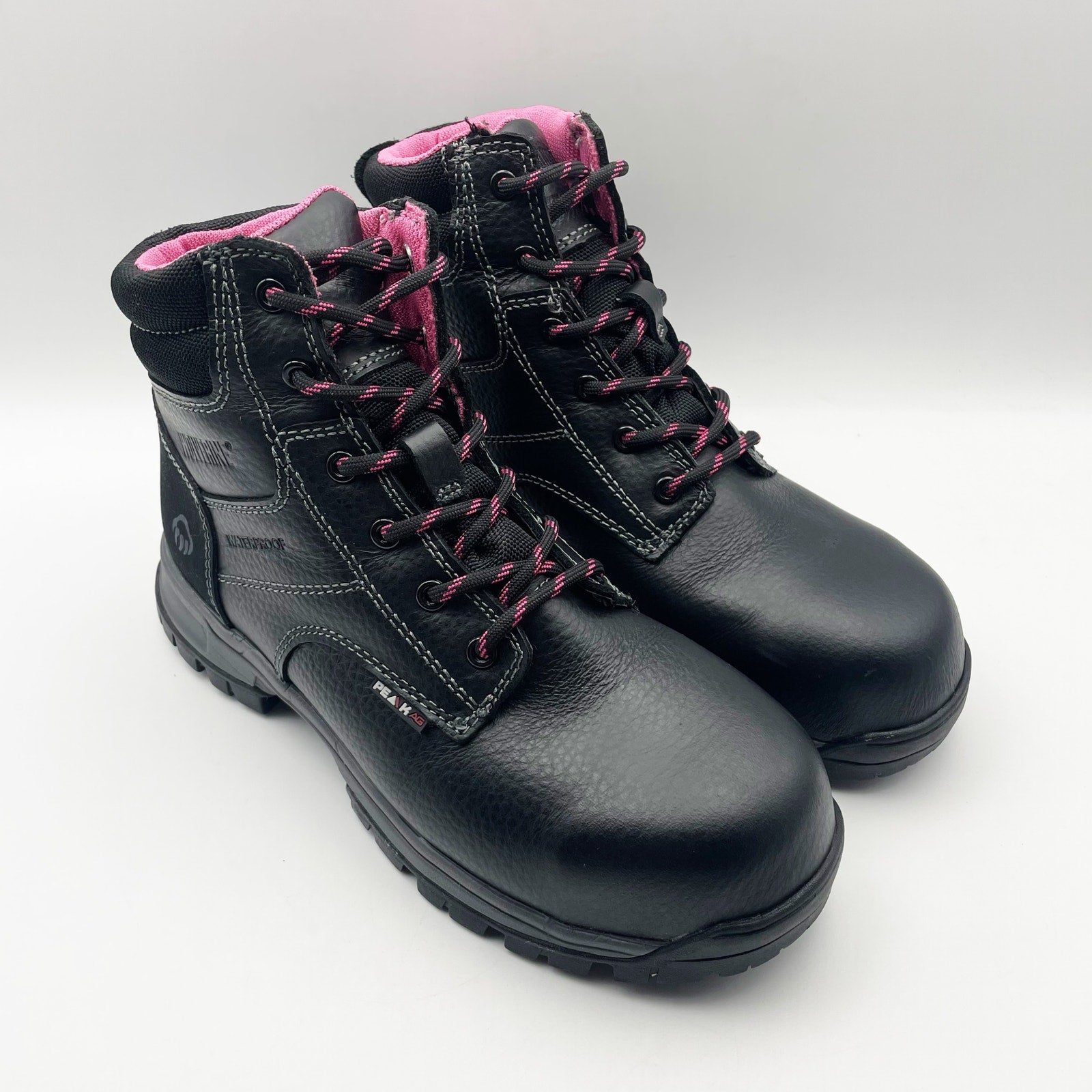 Wolverine Womens Piper Composite-Toe 6" Work Boots Size 7 M Black WP Leather NIB