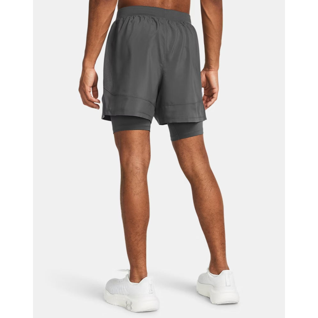 UNDER ARMOUR Men's UA Launch 2-in-1 Athletic Shorts 3XL Gray 7" Inseam NWT