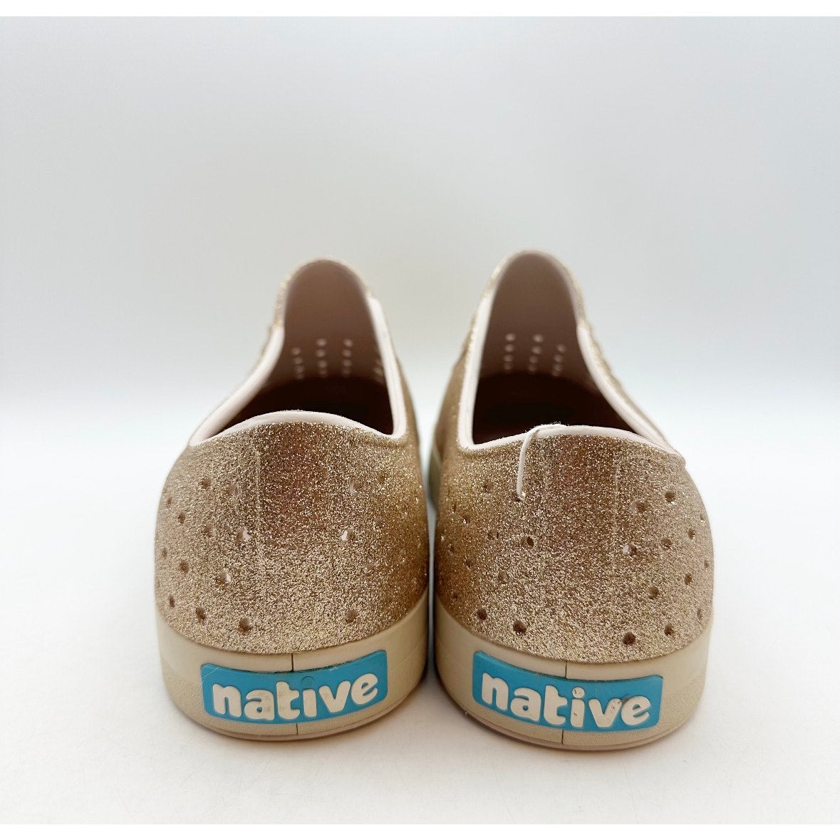 NATIVE Men's Jefferson Slip On Shoes Size 10 Rock Salt Bling Rose Gold NWOB